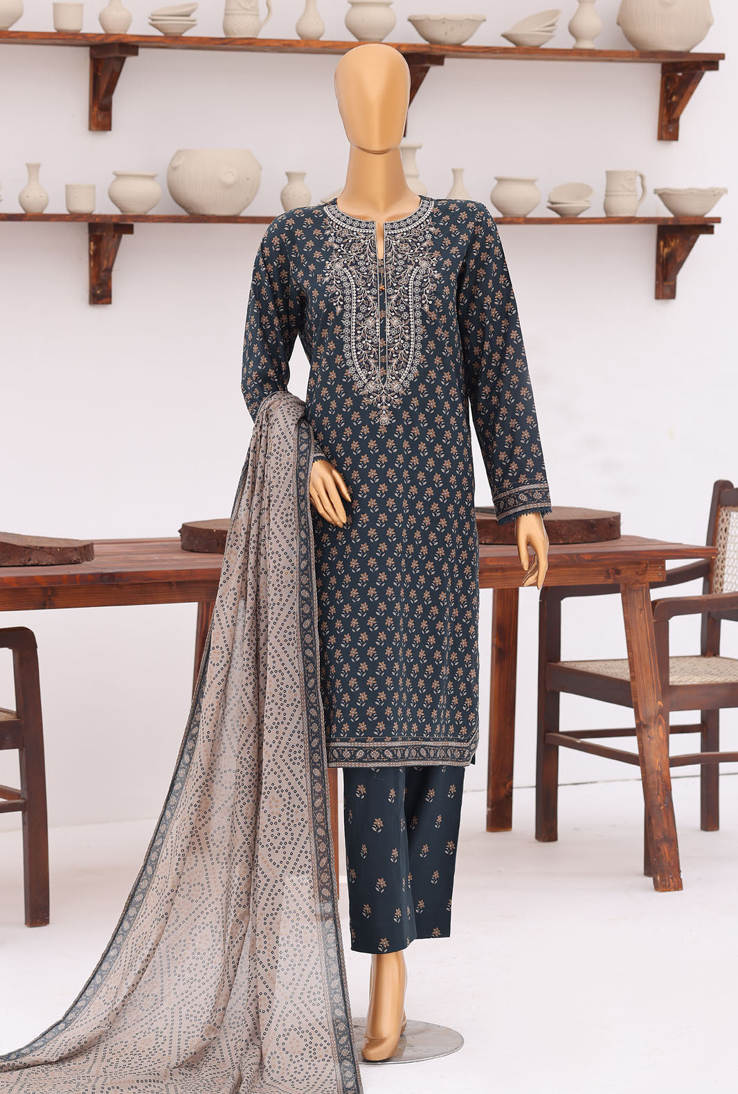 Daily Wear by HZ Textiles Unstitched Embroidered Lawn 3 Piece Suit PDW - 3311 Casual Collection