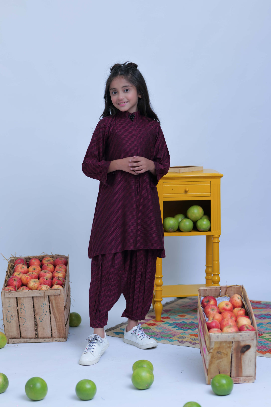 Senorita Kids RTW Shocking Pink and Black Casual 2 Piece Suit Acrylic  KAC-02774 - Summer Collection