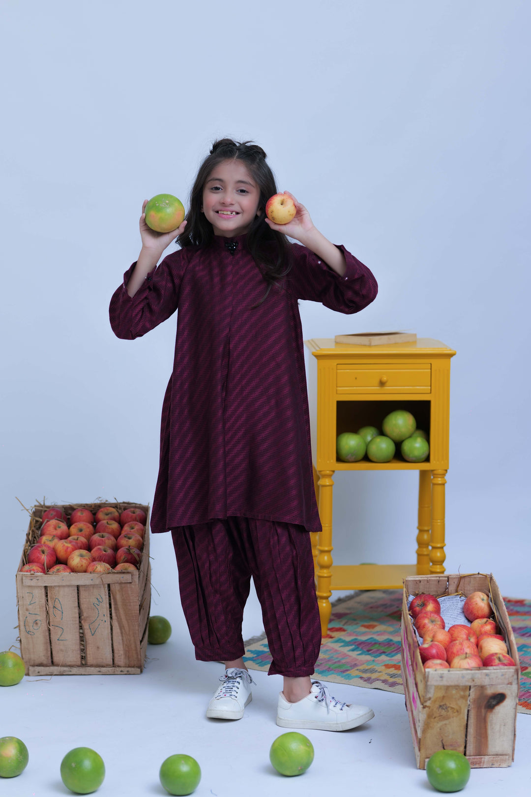 Senorita Kids RTW Shocking Pink and Black Casual 2 Piece Suit Acrylic  KAC-02774 - Summer Collection