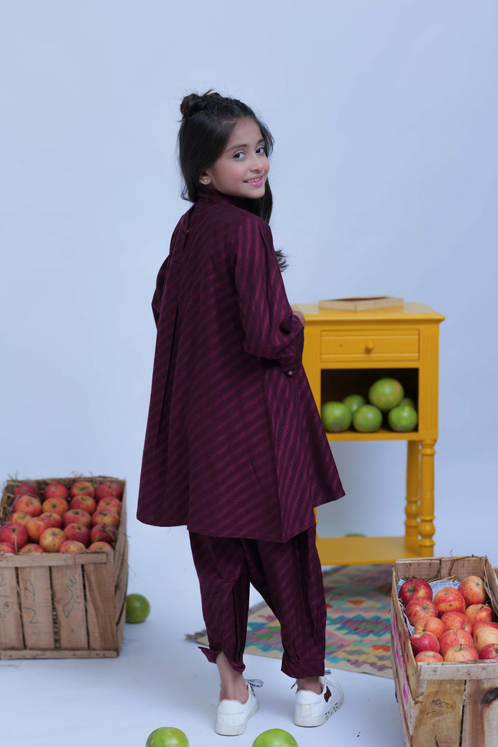 Senorita Kids RTW Shocking Pink and Black Casual 2 Piece Suit Acrylic  KAC-02774 - Summer Collection