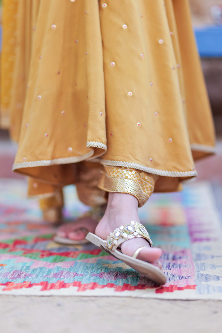 Senorita Kids RTW Mustard and Gold Formal 3 Piece Suit Shamoz Silk Fancy  KDD-02763 - Winter Collection