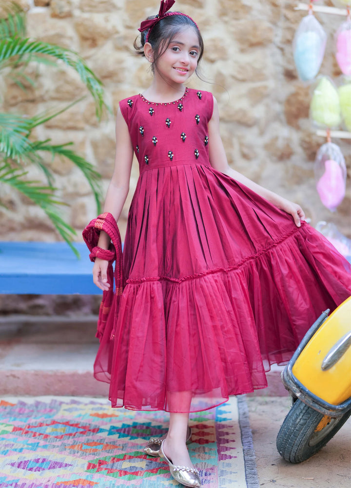 Senorita Girls RTW Printed Banarsi 3 Piece Suit KDD-02752 - Festive Collection