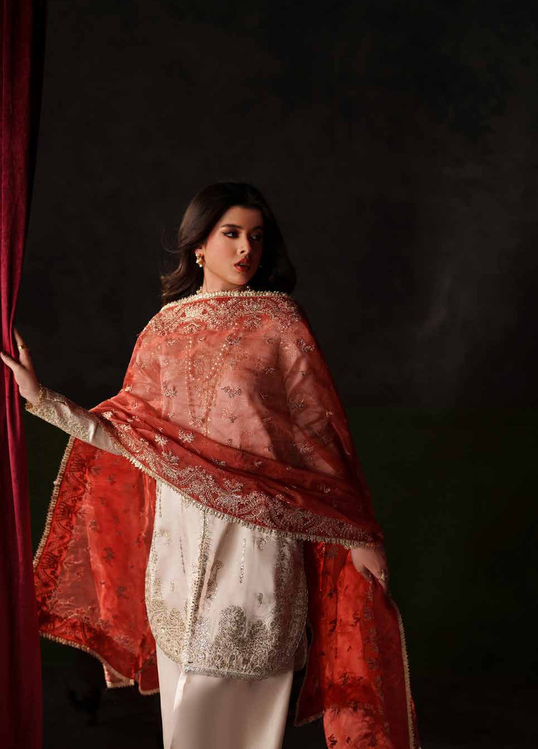 Verve Silk Edit by Emaan Adeel Unstitched Embroidered Raw Silk 3 Piece Suit EA26UVF Poise - Festive Collection