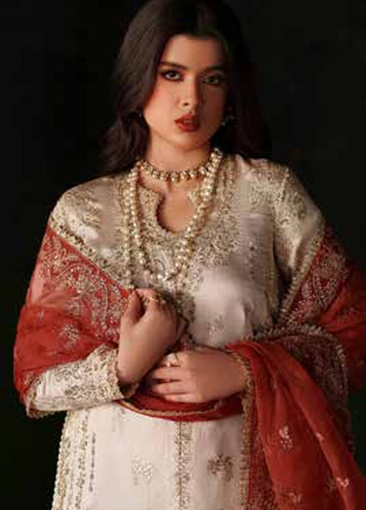 Verve Silk Edit by Emaan Adeel Unstitched Embroidered Raw Silk 3 Piece Suit EA26UVF Poise - Festive Collection