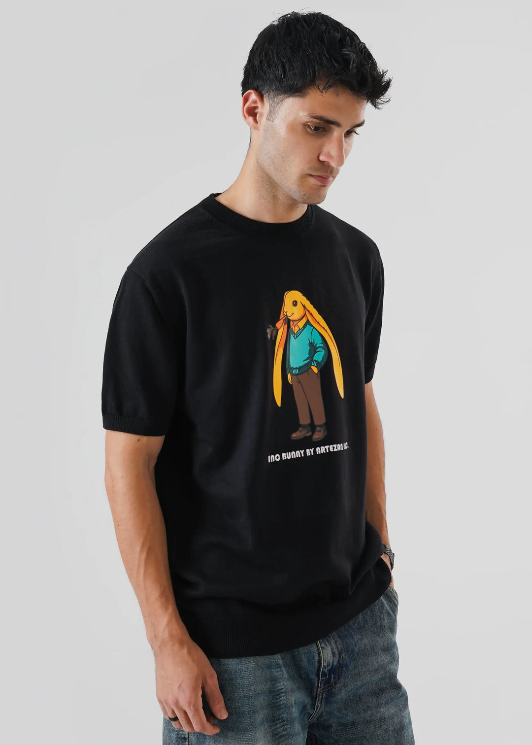 Artezan Inc RTW Solids Cotton T-Shirt Bunny Knit Casual Collection