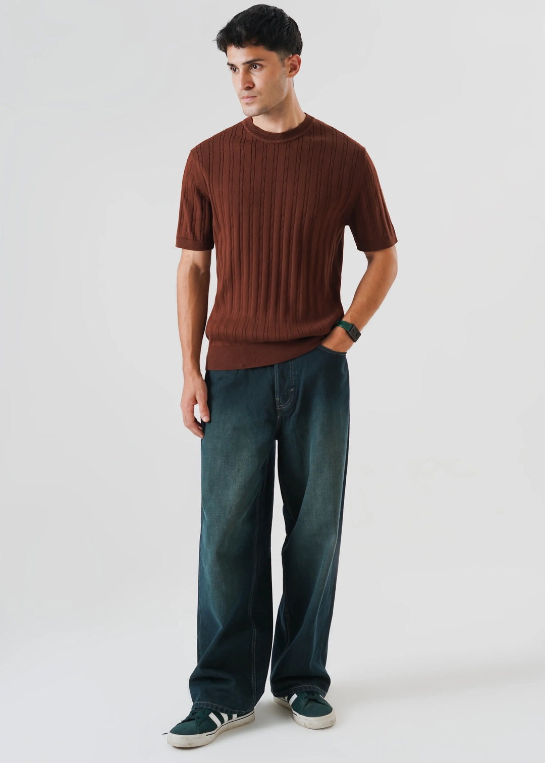 Artezan Inc RTW Solids Cotton T-Shirt Brown Derby Casual Collection