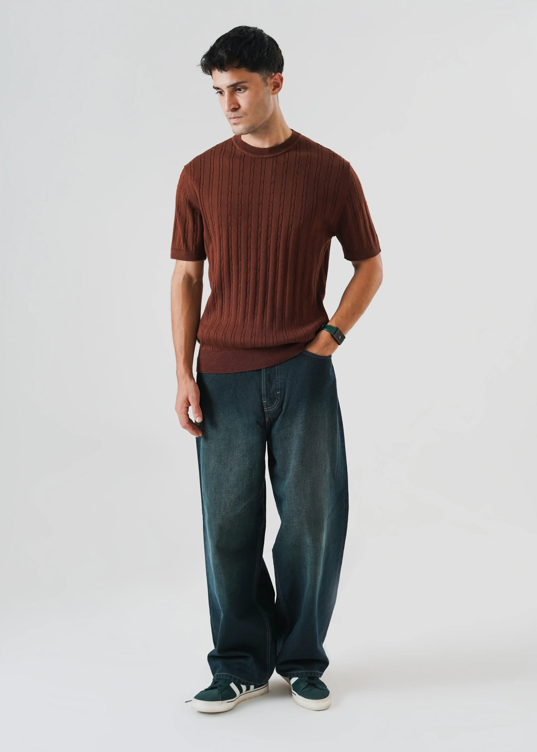 Artezan Inc RTW Solids Cotton T-Shirt Brown Derby Casual Collection