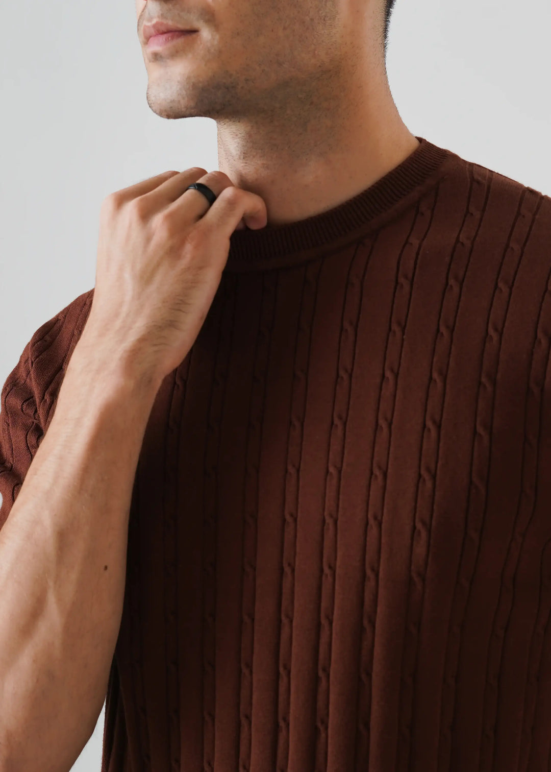 Artezan Inc RTW Solids Cotton T-Shirt Brown Derby Casual Collection