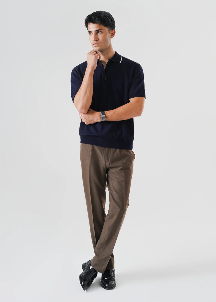 Artezan Inc RTW Solids Cotton Polo Quarter Zipper Casual Collection