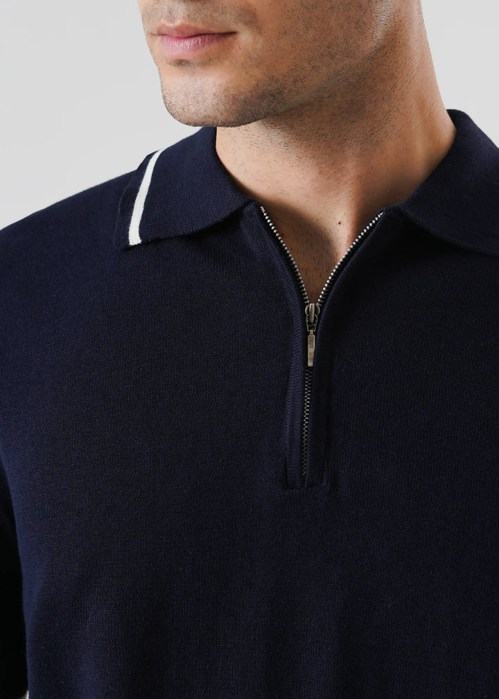 Artezan Inc RTW Solids Cotton Polo Quarter Zipper Casual Collection
