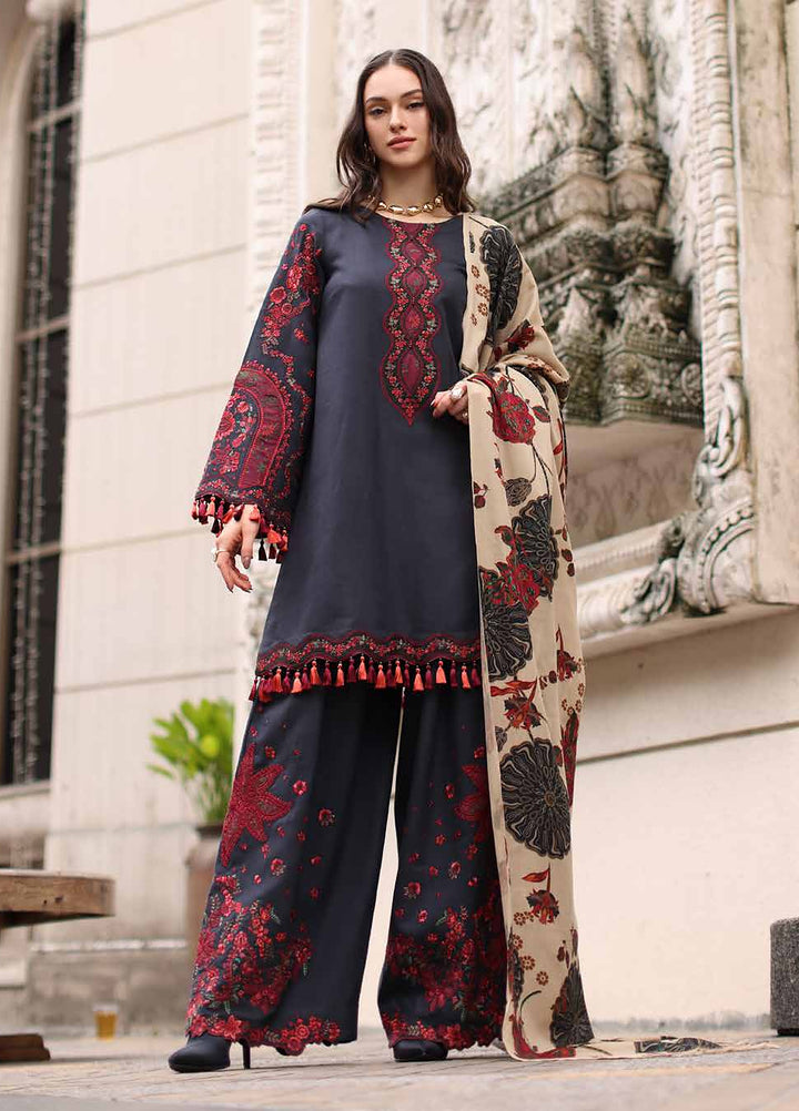 Poshima by Charizma Unstitched Embroidered Leather Peach 3 Piece Suit CHR26UPL PSW6-01 - Winter Collection