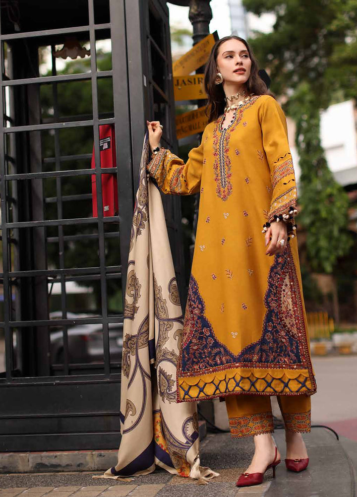 Poshima by Charizma Unstitched Embroidered Leather Peach 3 Piece Suit CHR26UPL PSW6-04 - Winter Collection