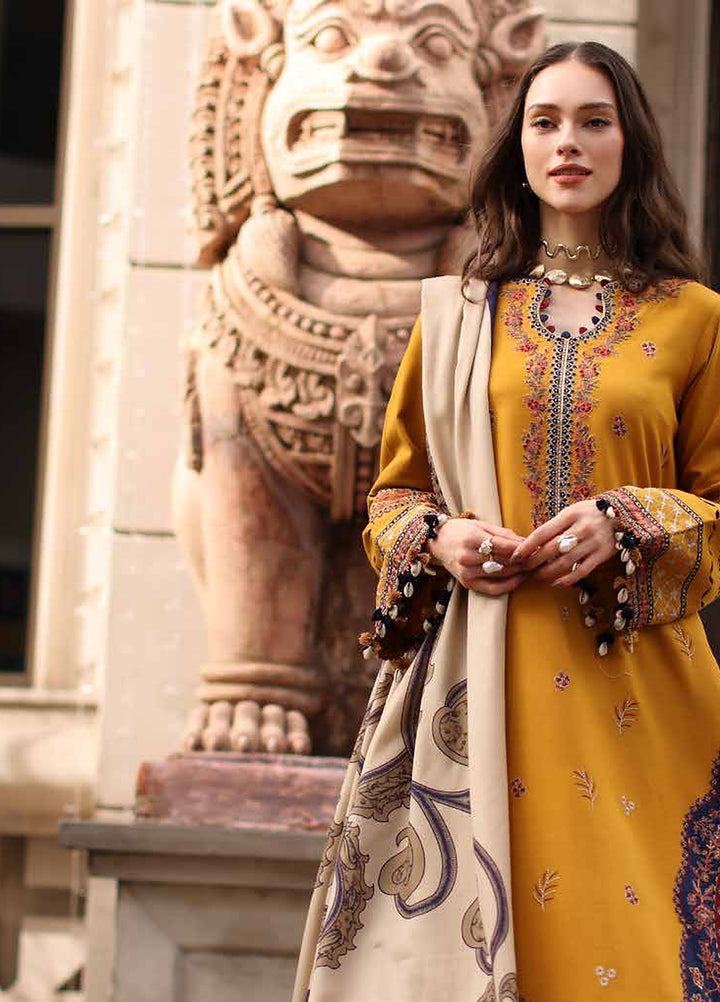 Poshima by Charizma Unstitched Embroidered Leather Peach 3 Piece Suit CHR26UPL PSW6-04 - Winter Collection