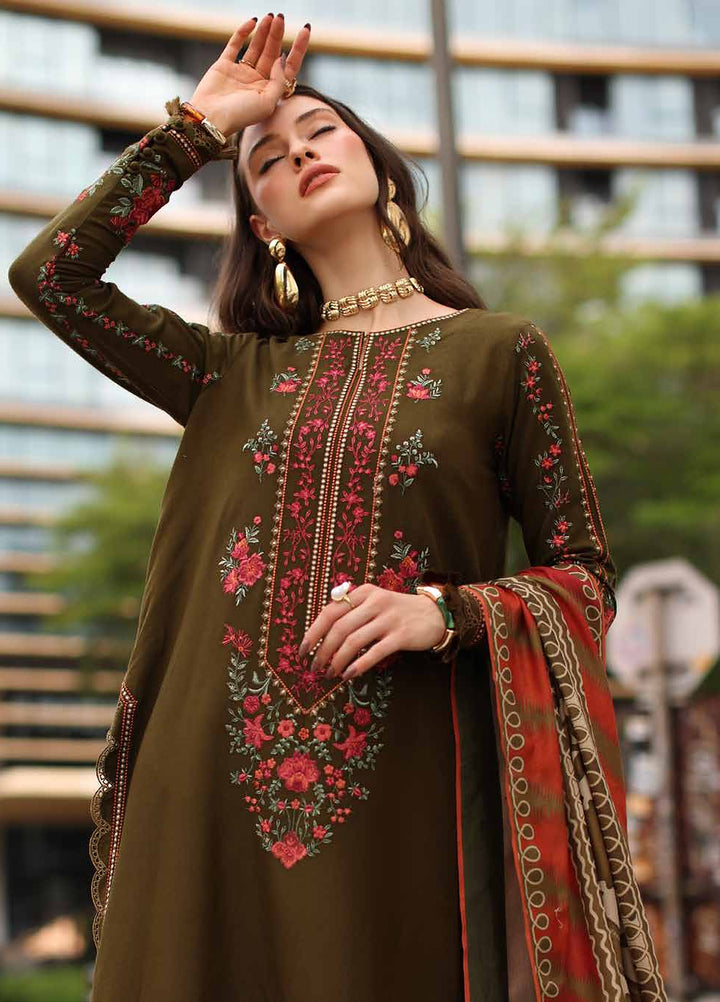 Poshima by Charizma Unstitched Embroidered Leather Peach 3 Piece Suit CHR26UPL PSW6-05 - Winter Collection