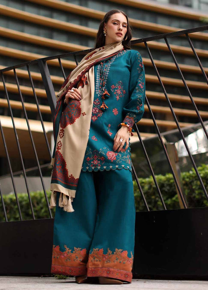 Poshima by Charizma Unstitched Embroidered Leather Peach 3 Piece Suit CHR26UPL PSW6-07 - Winter Collection