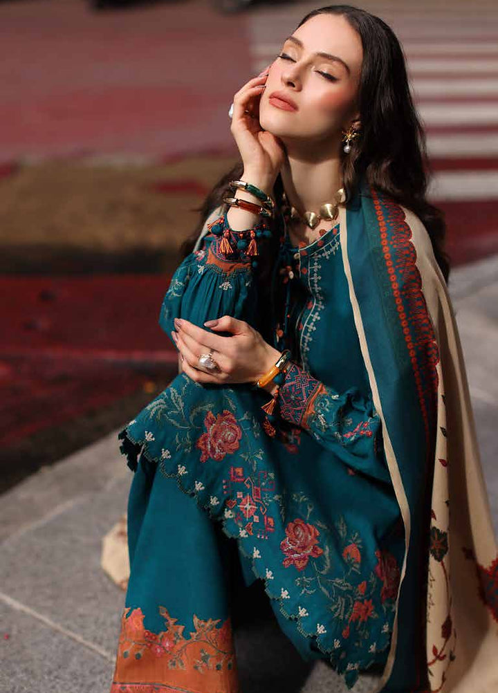 Poshima by Charizma Unstitched Embroidered Leather Peach 3 Piece Suit CHR26UPL PSW6-07 - Winter Collection