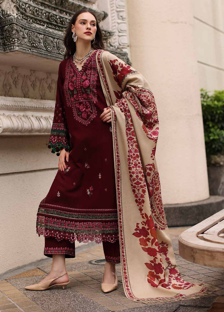 Poshima by Charizma Unstitched Embroidered Leather Peach 3 Piece Suit CHR26UPL PSW6-08 - Winter Collection