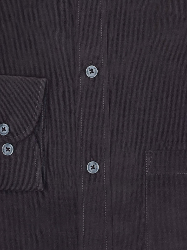 Brumano Ready To Wear Shirts Men 1 Piece Cotton Pecan Brown Corduroy Shirt Exclusive 0-32-023-2068 - Summer Collection