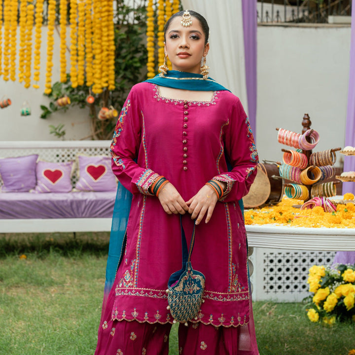Omal by Komal Pret 3 Piece Dobby Suit Reham- Festive Collection