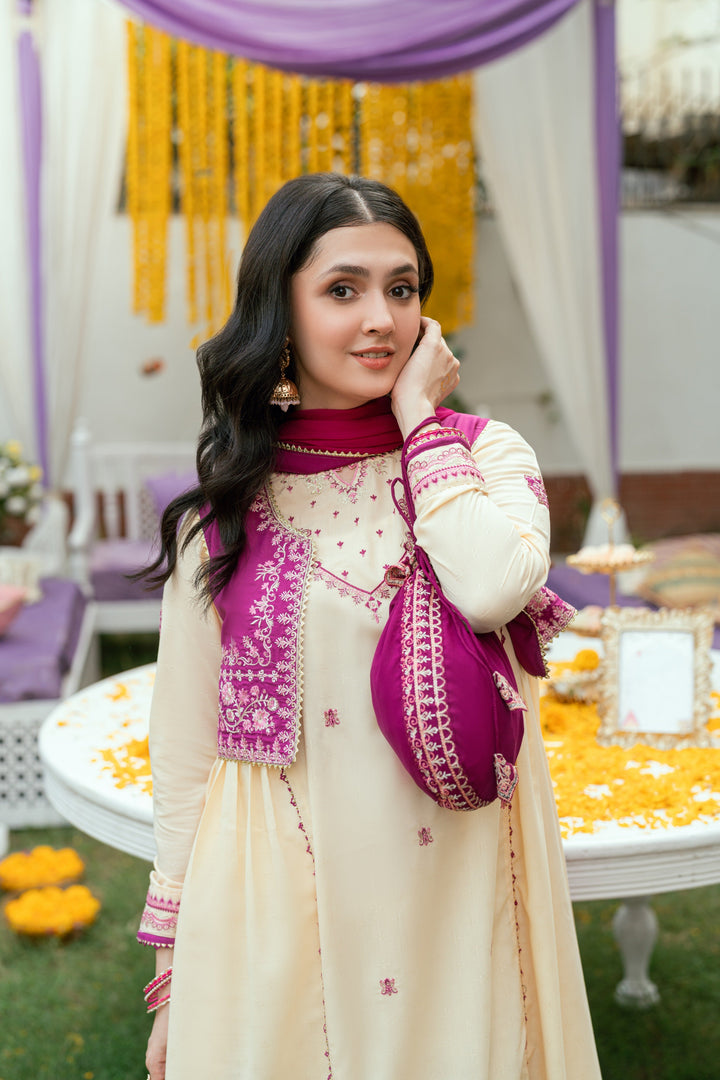 Omal by Komal Pret 3 Piece Dobby Suit Samar- Festive Collection