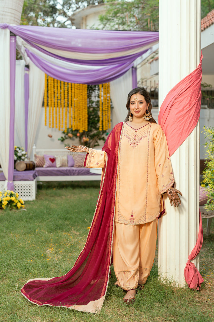 Omal by Komal Pret 3 Piece Dobby Suit Jahan- Festive Collection