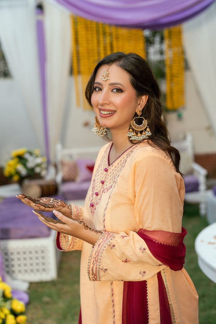Omal by Komal Pret 3 Piece Dobby Suit Jahan- Festive Collection