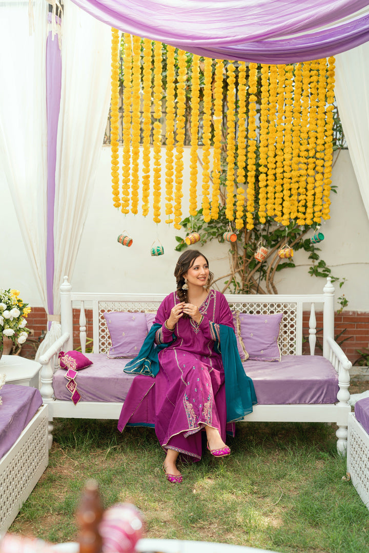 Omal by Komal Pret 3 Piece Poly Jacquard Suit Shanze- Festive Collection