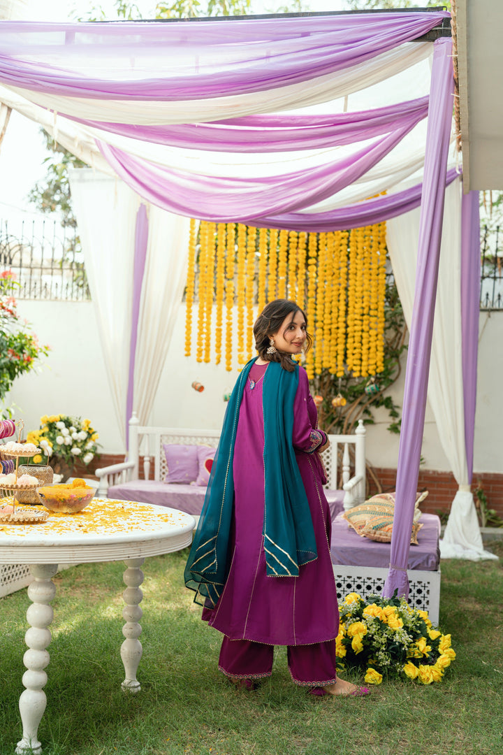 Omal by Komal Pret 3 Piece Poly Jacquard Suit Shanze- Festive Collection