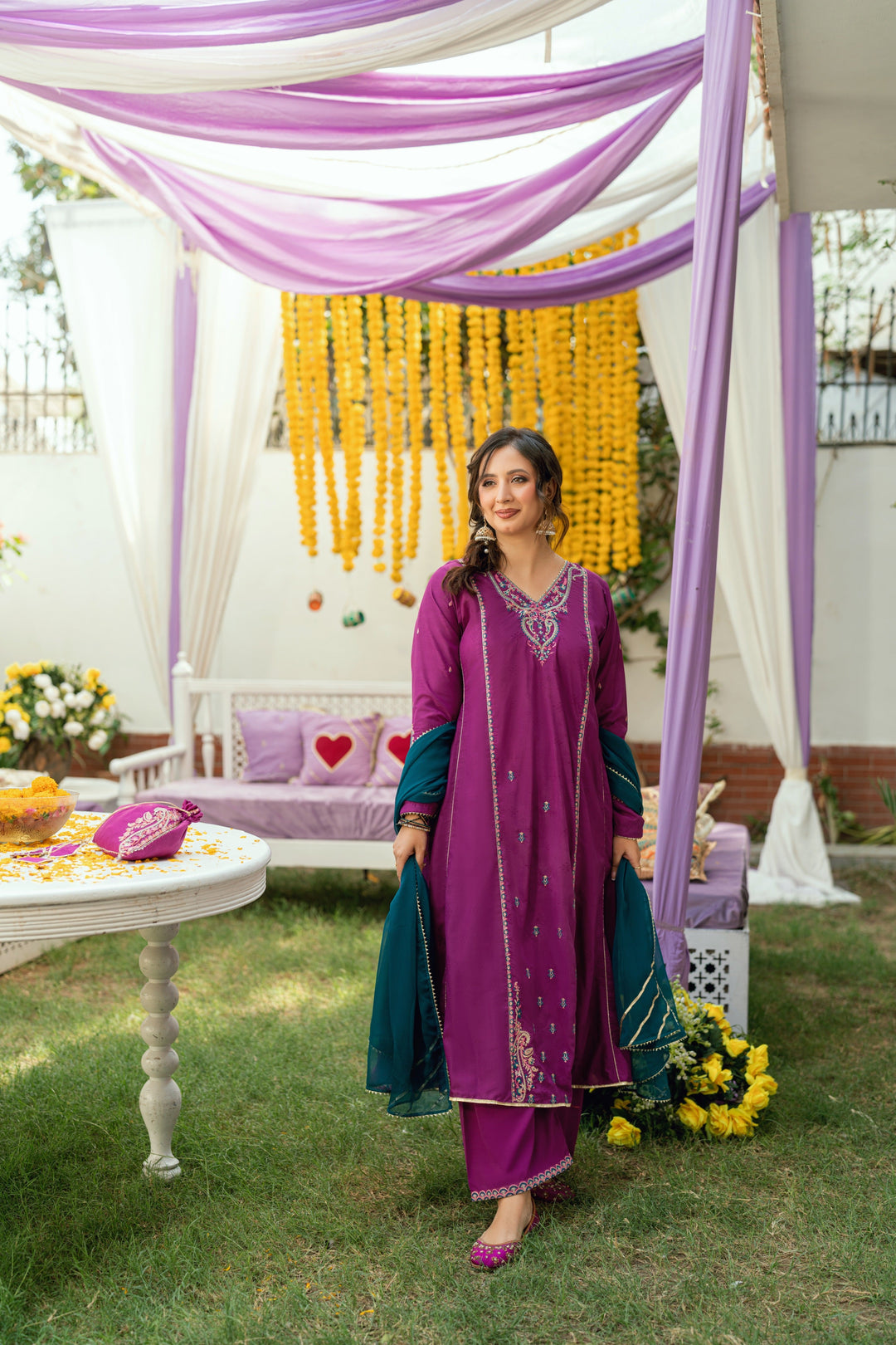 Omal by Komal Pret 3 Piece Poly Jacquard Suit Shanze- Festive Collection
