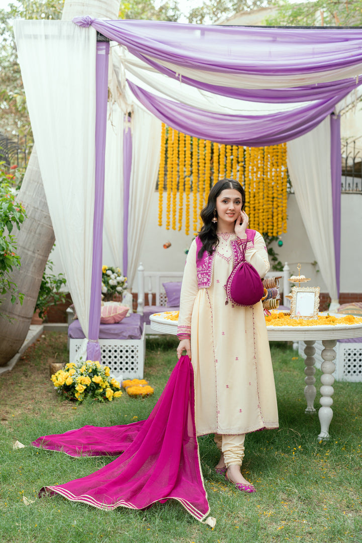 Omal by Komal Pret 3 Piece Dobby Suit Samar- Festive Collection