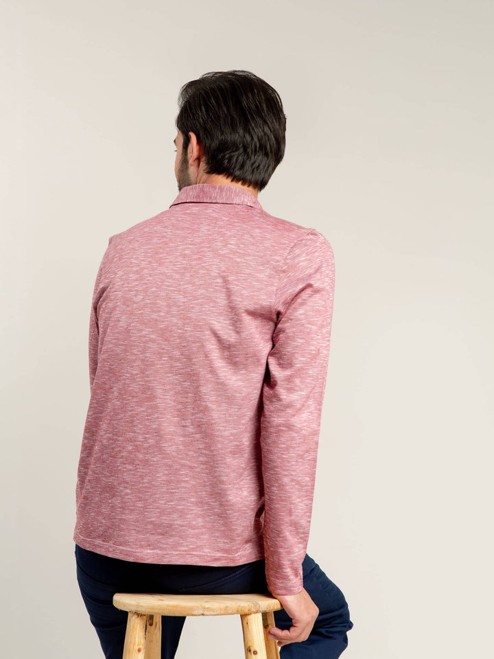 Brumano  Solids Cotton Polo Pink Mercerized Full Sleeves Polo Shirt