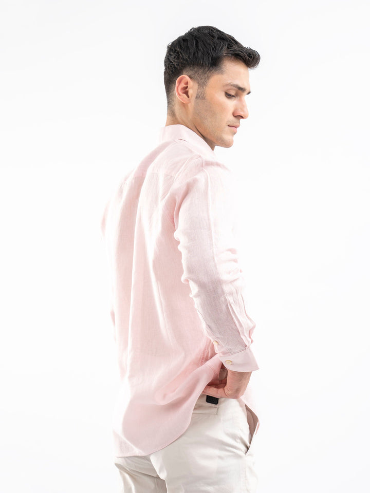 Brumano Ready To Wear Shirts Men 1 Piece Cotton Pink Airy Linen Blended Shirt 0-31-025-4118 - Summer Collection