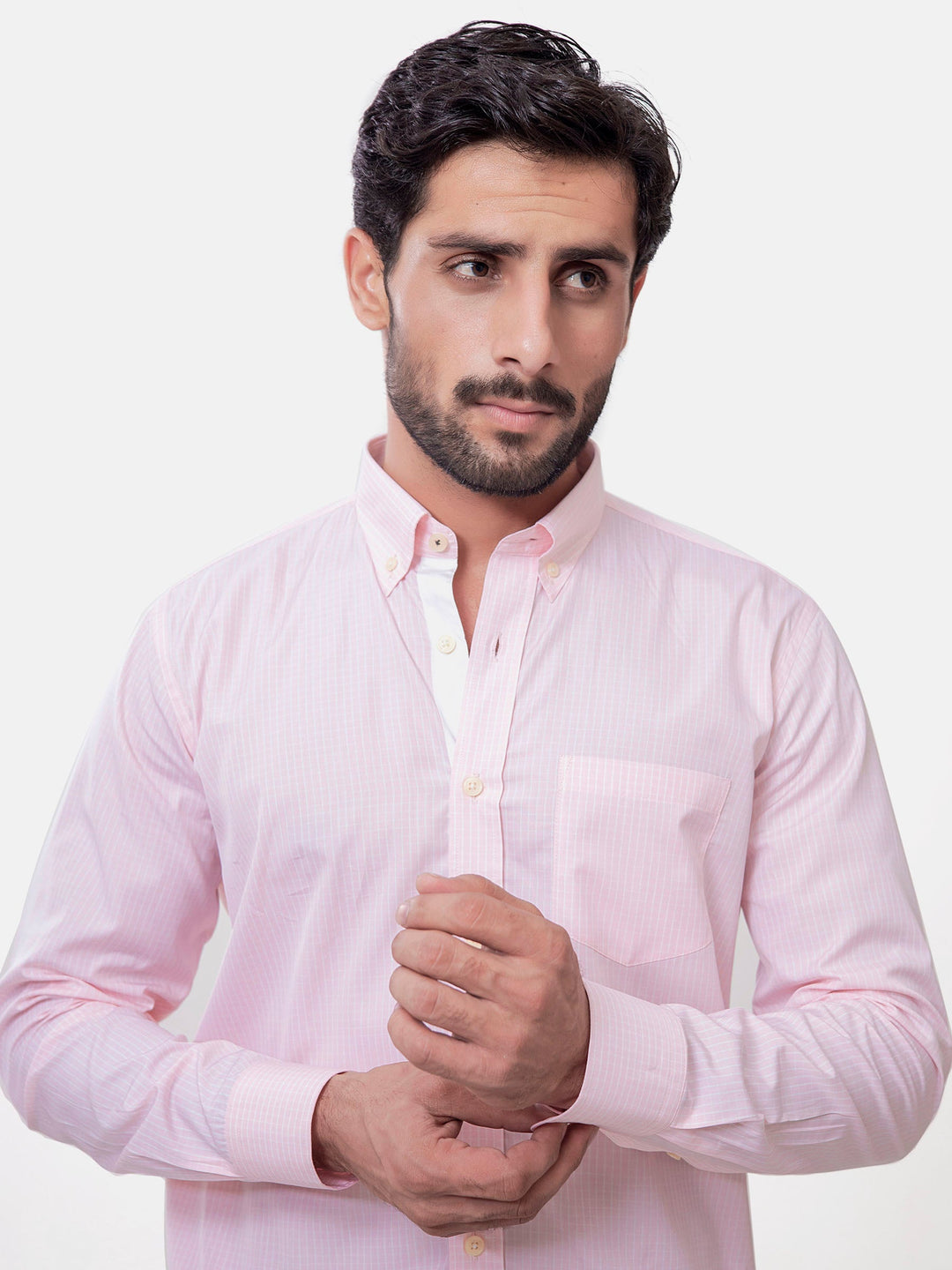 Brumano Ready To Wear Shirts Men 1 Piece Cotton Pink Gingham Formal Button Down Shirt 0-32-022-1673 - Summer Collection
