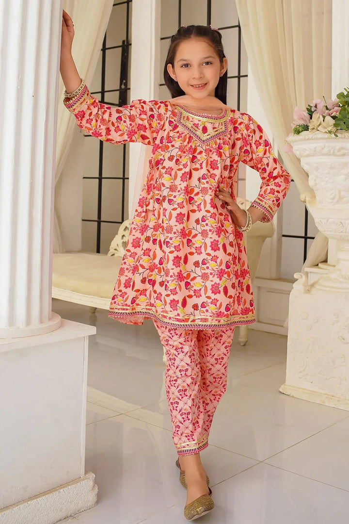 Ochre Girls Pret Printed Swiss Lawn 3 Piece Suit INDP-31 - Summer Collection