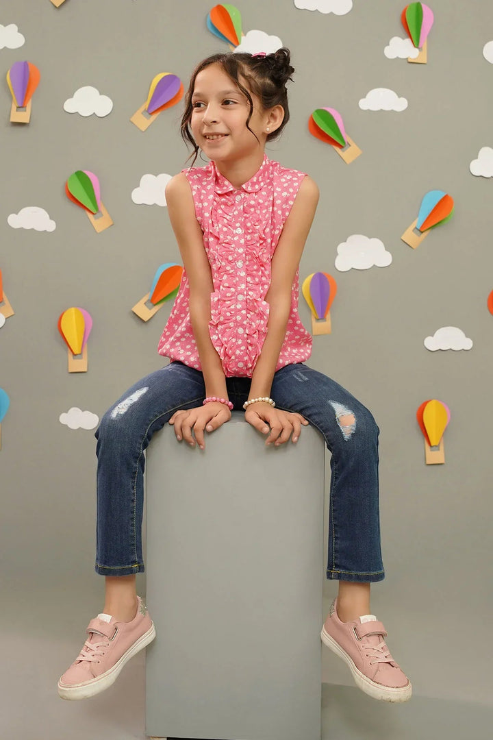 Ochre RTW Printed Girls 1 Piece Boski Linen Top INWT-06 - Summer Collection