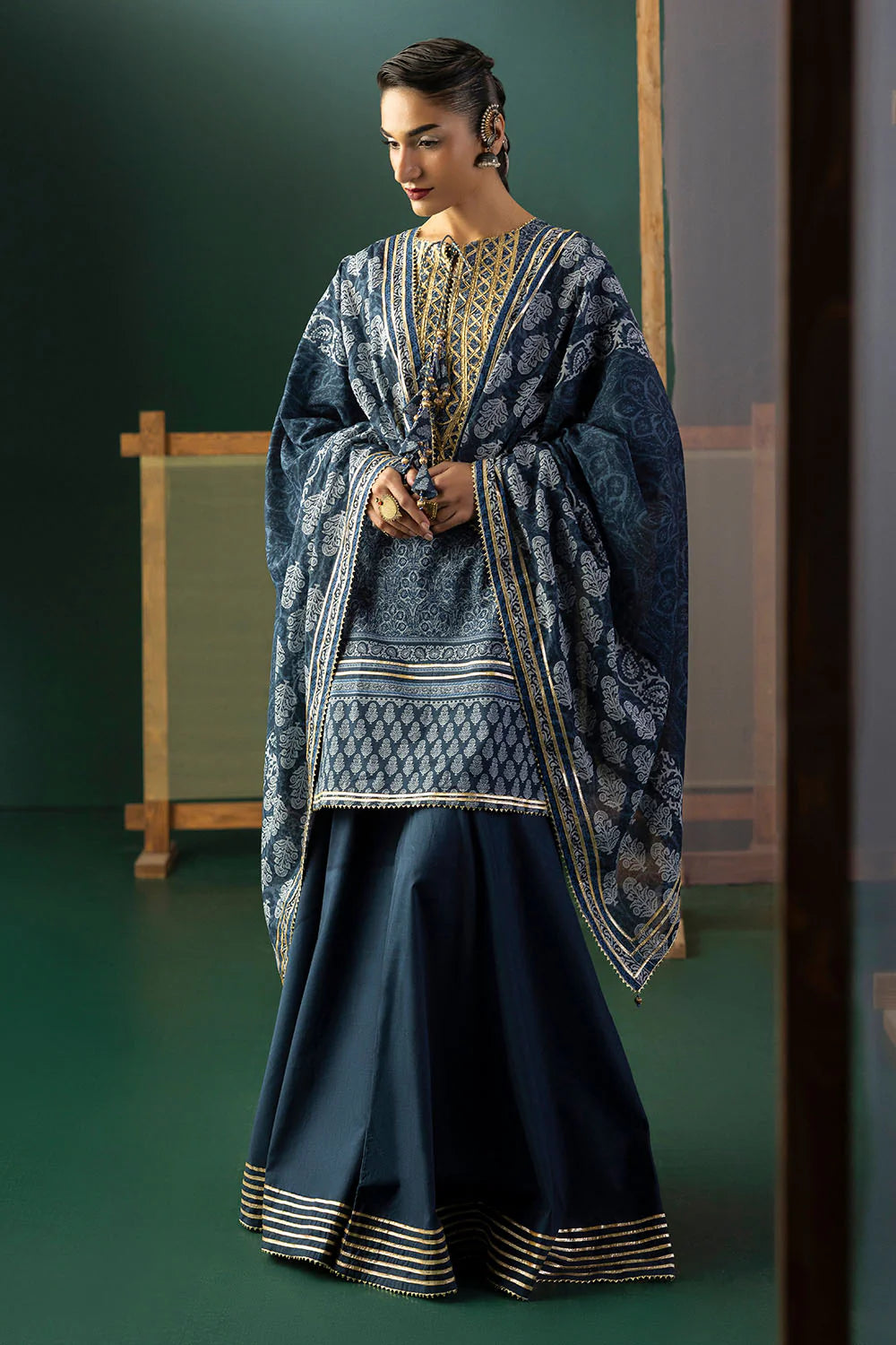 Heritage by Gul Ahmed Unstitched Embroidered Lawn 3 Piece Suit GA26UFH CL-62039 - Summer Collection