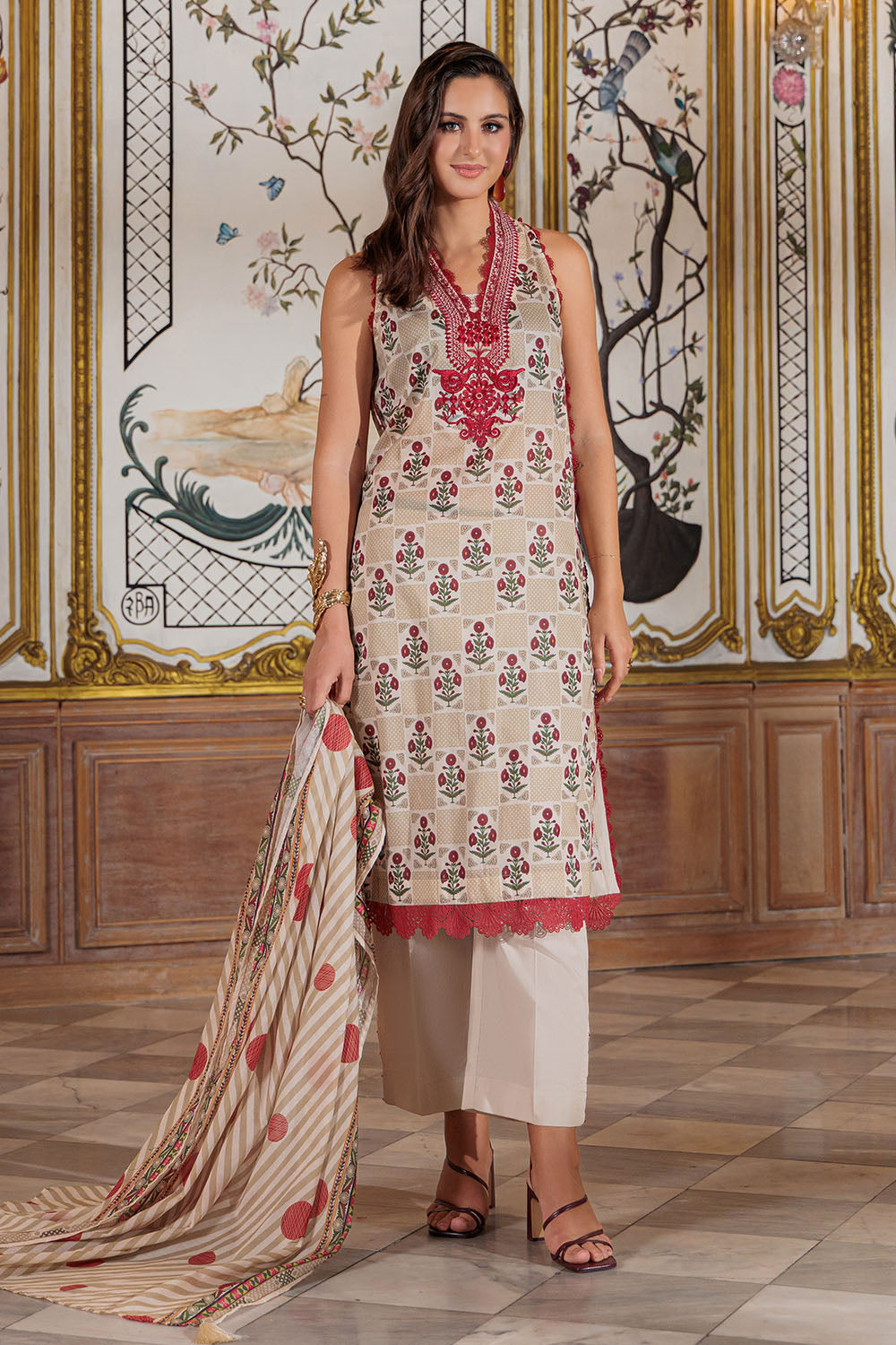 Mitti ki Khusboo by Gul Ahmed Unstitched Embroidered Lawn 3 Piece Suit GA26UMK CL-62163 - Summer Collection