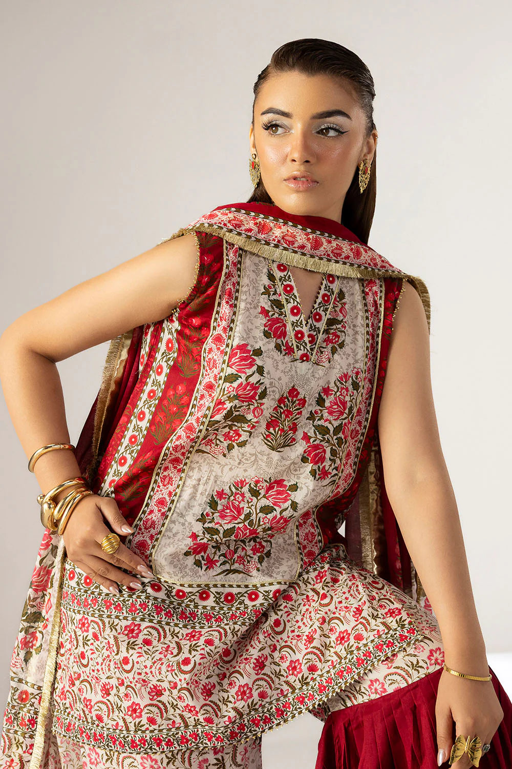 Heritage by Gul Ahmed Unstitched Printed Lawn 3 Piece Suit GA26UFH CL-62179 - Summer Collection