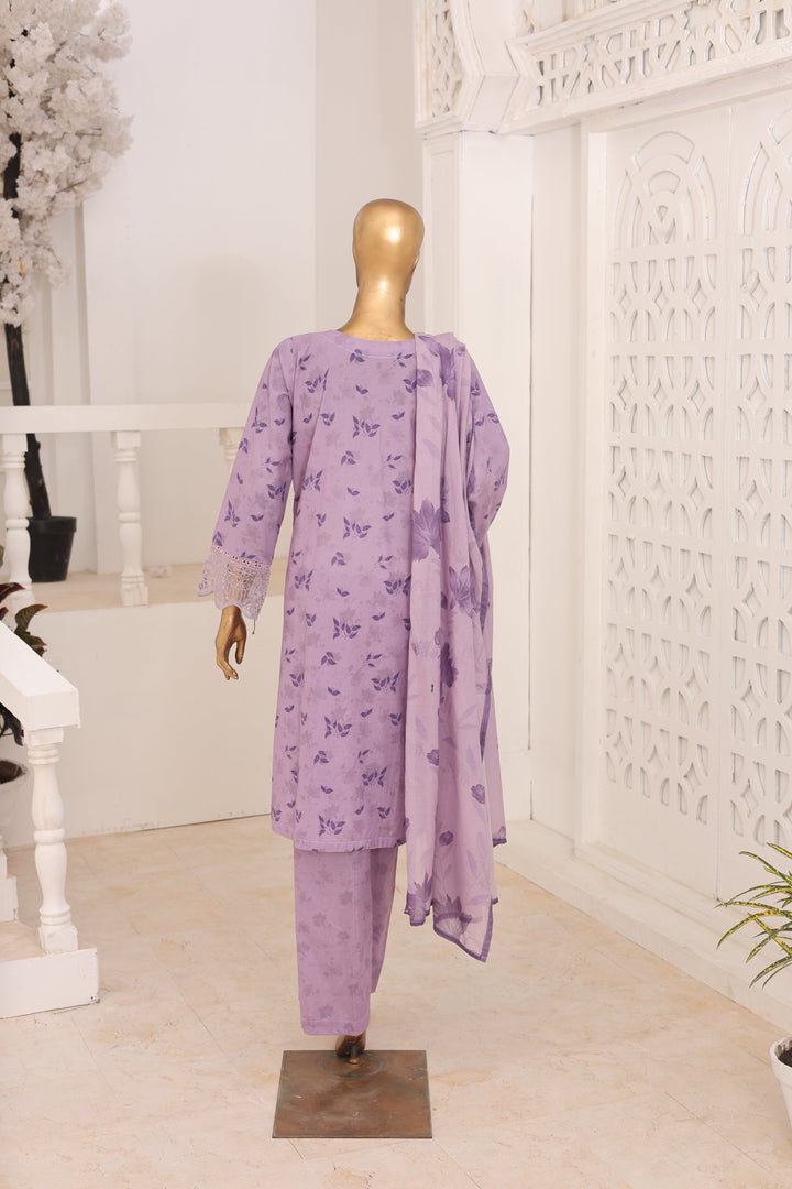 Suntex Fabrics Women RTW Printed Lawn 3 Piece Suit Laser Lilac Eid Collection