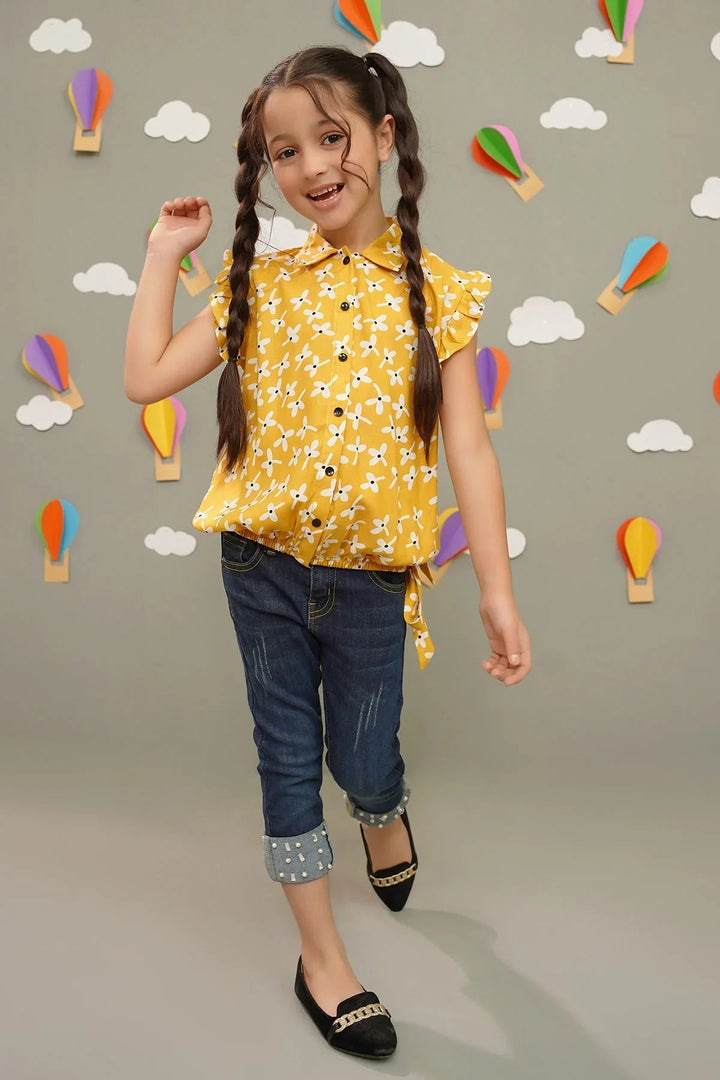 Ochre RTW Printed Girls 1 Piece Boski Linen Top INWT-05 - Summer Collection