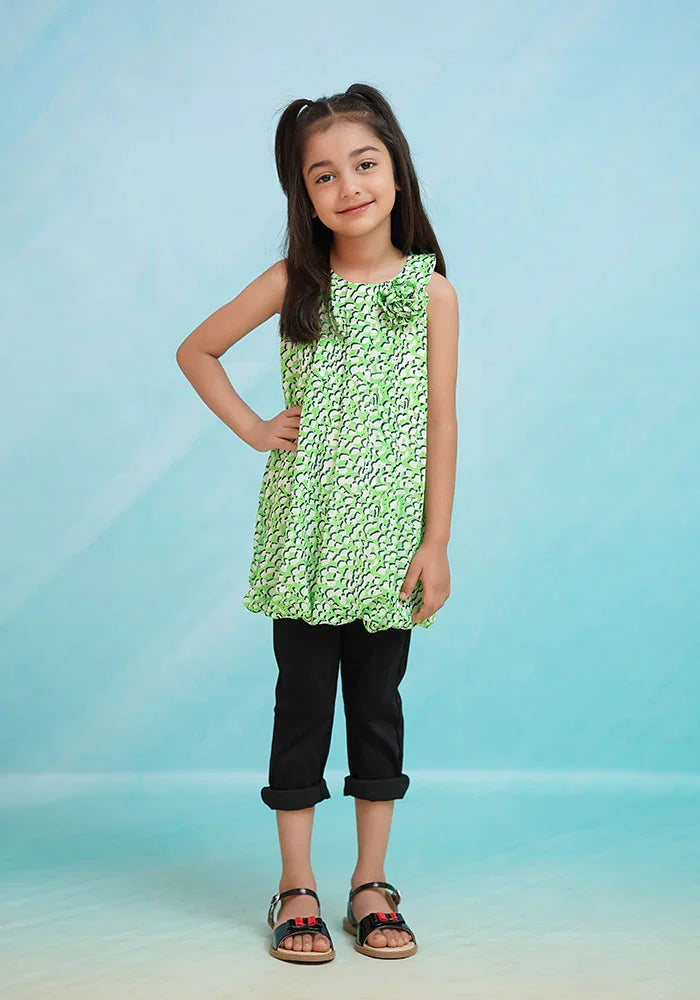 Ochre RTW Printed Chiffon Printed Top Girls 1 Piece OWT-502 - Summer Collection