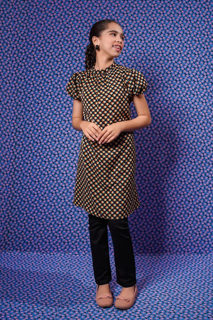 Ochre RTW Printed Girls 1 Piece Georgette Top OWT-619 - Winter Collection