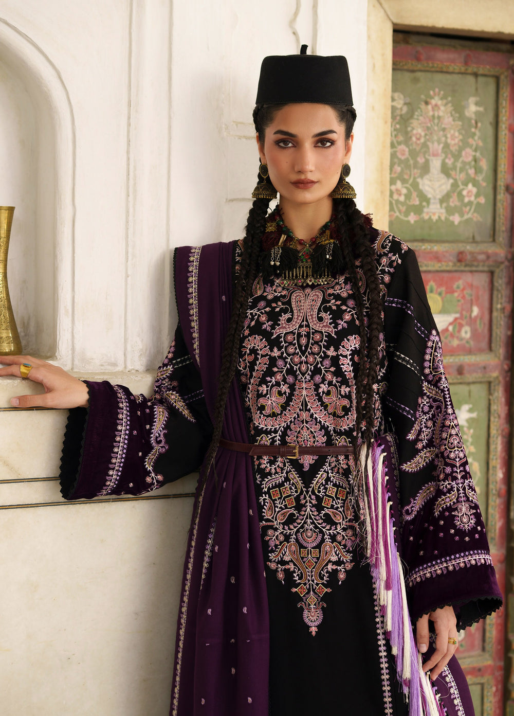 Gulnar by Bin Ilyas Unstitched Embroidered Karandi 3 Piece Suit BI26UGK 1013B - Festive Collection