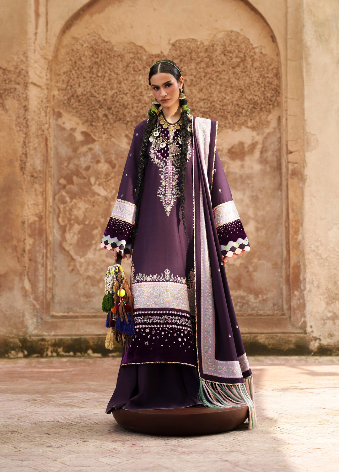 Gulnar by Bin Ilyas Unstitched Embroidered Karandi 3 Piece Suit BI26UGK 1016B - Festive Collection