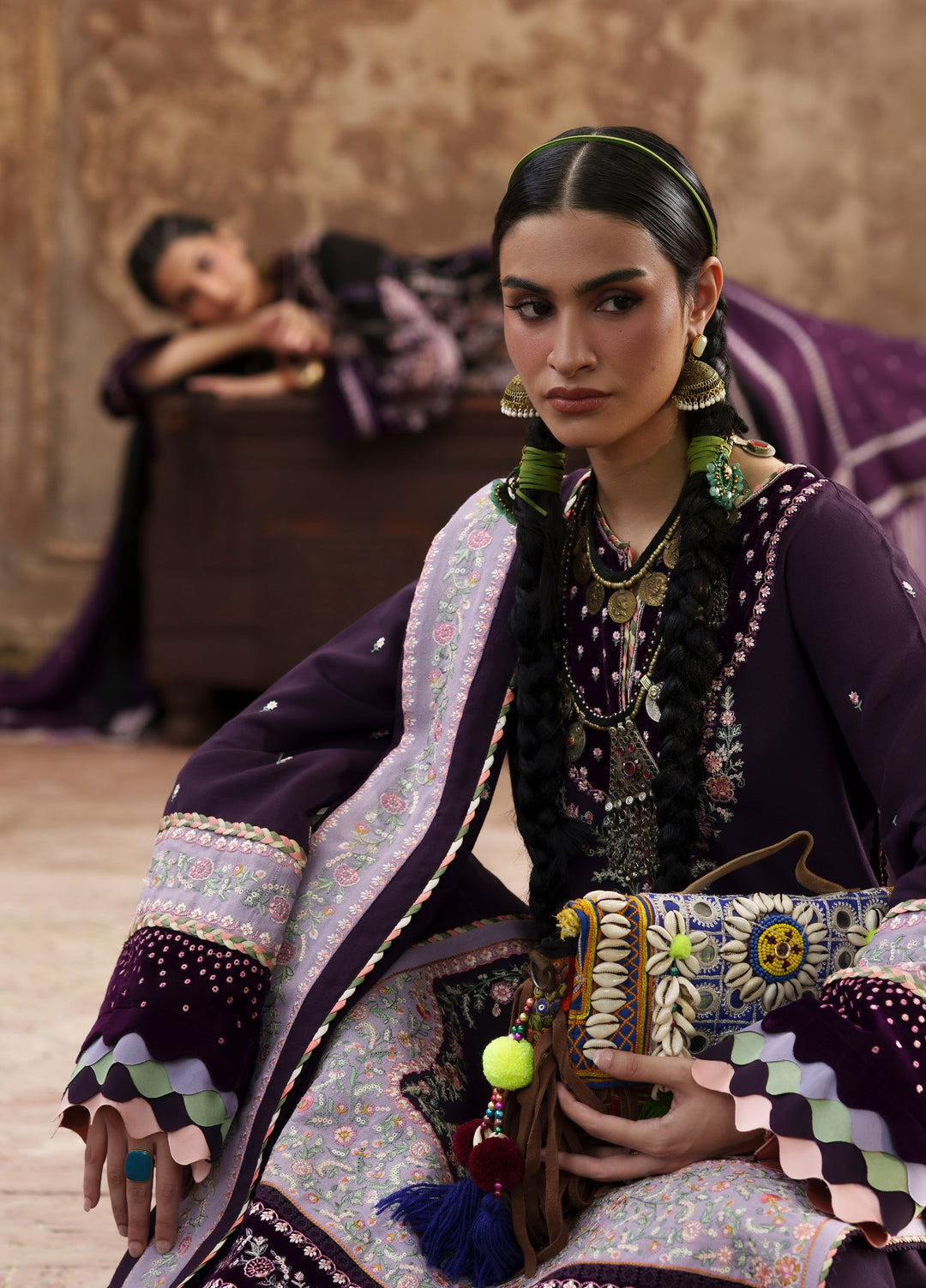 Gulnar by Bin Ilyas Unstitched Embroidered Karandi 3 Piece Suit BI26UGK 1016B - Festive Collection