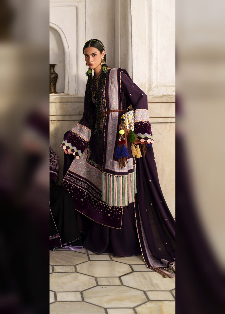 Gulnar by Bin Ilyas Unstitched Embroidered Karandi 3 Piece Suit BI26UGK 1016B - Festive Collection