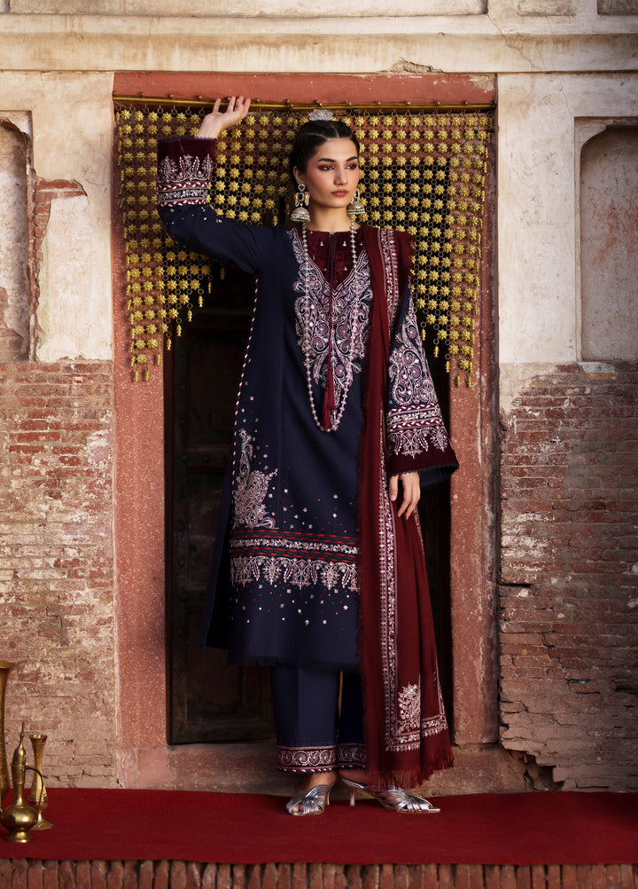Gulnar by Bin Ilyas Unstitched Embroidered Karandi 3 Piece Suit BI26UGK 1014B - Festive Collection