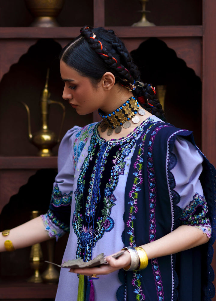 Gulnar by Bin Ilyas Unstitched Embroidered Karandi 3 Piece Suit BI26UGK 1015B - Festive Collection