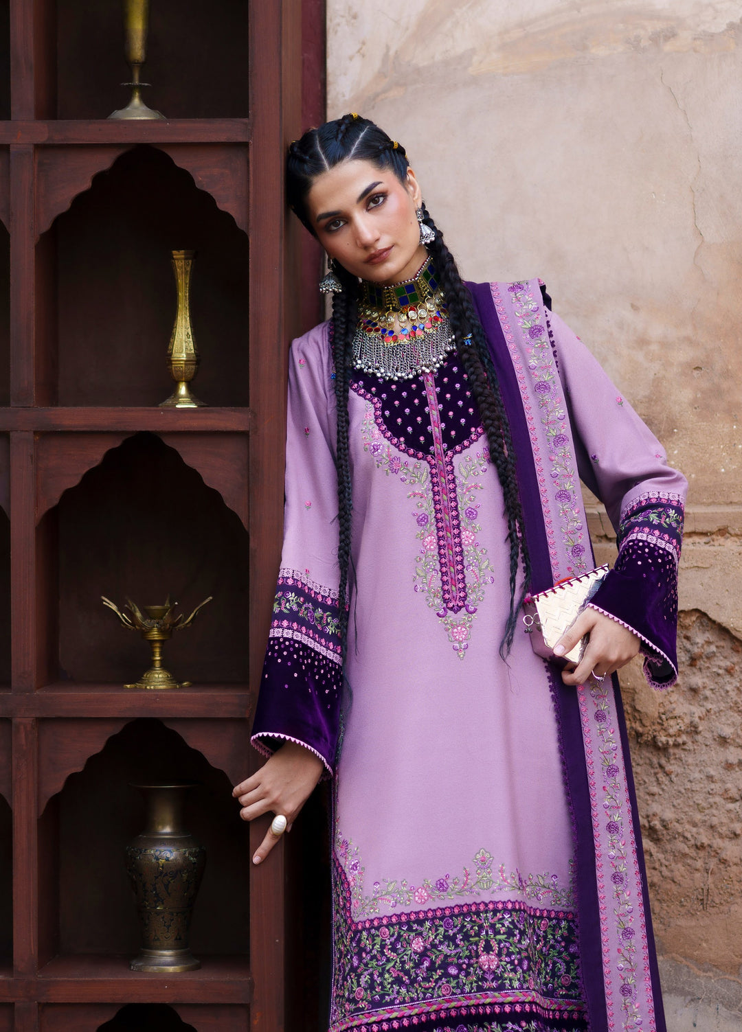 Gulnar by Bin Ilyas Unstitched Embroidered Karandi 3 Piece Suit BI26UGK 1016A - Festive Collection
