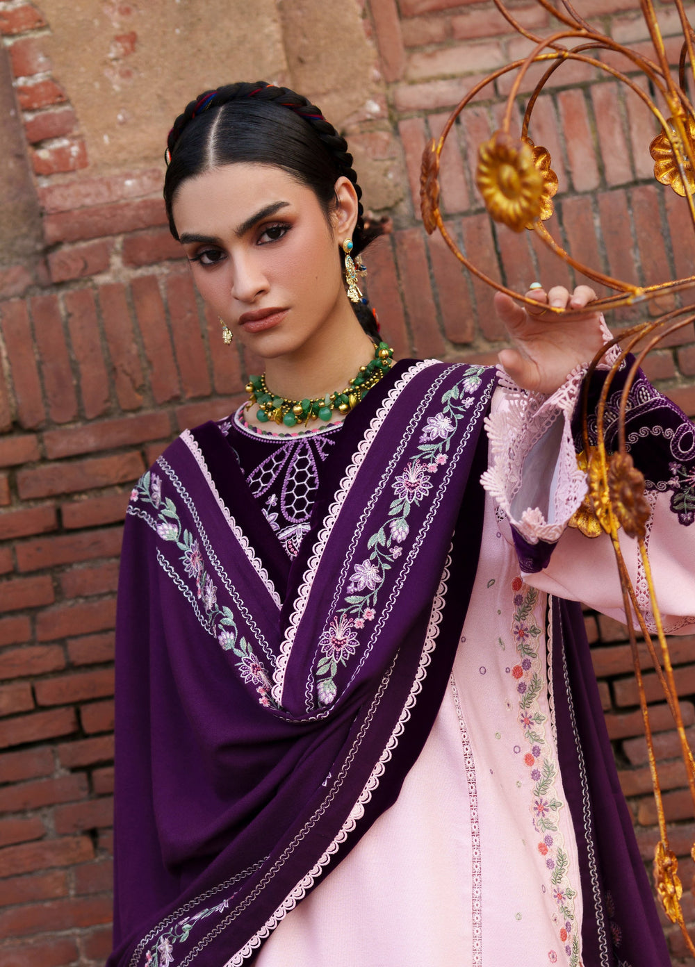 Gulnar by Bin Ilyas Unstitched Embroidered Karandi 3 Piece Suit BI26UGK 1012B - Festive Collection